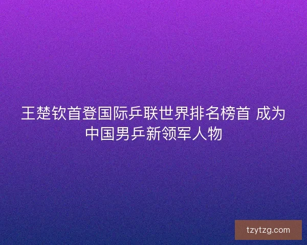 王楚钦首登国际乒联世界排名榜首 成为中国男乒新领军人物